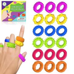 JoyJoyful Fidget Ring Toys für Kinder Erwachsene, 18 Stück Sensorik Autismus für Spielzeug, Anti Stress Autismus Spielzeug, Fidget Squishy Toy Anxiety ADHD Toys, Beruhigend Bei Stress Angst (18 Stück)