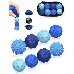 8 Stück Magnetische Fidget Toys, Magnetic Fidget Balls Magnetkugeln Stressball Silikon Magnetische Sensorik Bälle, Anti Stress Stimming Sensorik Spielzeug für Kinder & Erwachsene ADHS (Blau)