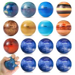 15 Stück Planeten Mini Softbälle,6.3CM Sonnensystem Antistressball,Mini Schaumstoffbälle,Mini Schaum Stressabbau Bälle,Stressabbau Spielzeug,Anti Stress Spielzeug Bälle,Squeeze Bälle für Kinder