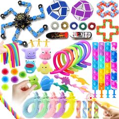 JUAUO 50 Pcs Fidget Toys Set, Stress-Angst Relief Spielzeug für Kinder und Erwachsene, Angst Relief Finger Toys, Anti Stress Autismus Und ADHS, Sensorisches Spielzeug Set für Kinder Geburtstagsfeier