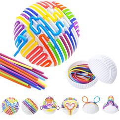 Sensorik Activity Ball mit 16 Bunte Silikonstreifen Autismus/ADHS Spielzeug ab 3 Jahre, Integrierte Aufbewahrung im Ball, Stressabbau Fidget Toy Sensory für Kinder & Erwachsene