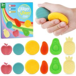 12 Stück Obst Fidget Toys Sensory Stones Sensorik Spielzeug Anti Stress Kinder Sensorisches Spielzeug, Sensory Worry Stone Toys Stressabbau, Fidget Toy Autism