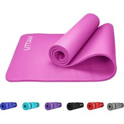 UTTAM Yoga Mat | Multi-Purpose Extra Thick Foam Exercise Mats | Stretching, Resistance Workout & Therapy – Pilates, Home & Gym Equipment Accessory for Men Women Kids (183 x 60cm) (Pink)