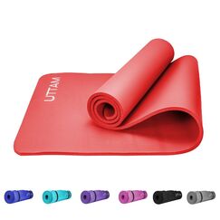 UTTAM Yoga Mat | Multi-Purpose Extra Thick Foam Exercise Mats | Stretching, Resistance Workout & Therapy – Pilates, Home & Gym Equipment Accessory for Men Women Kids (183 x 60cm) (Red)