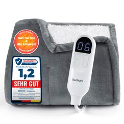 BEDSURE Heizdecke mit Abschaltautomatik Wärmedecke Geschenke für Frauen Weihnachten für Mama, Elektrische Kuscheldecke mit 6 Heizstufen & 10 Stunden Timer, 130x180cm, Grau