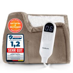 BEDSURE Heizdecke mit Abschaltautomatik Wärmedecke Geschenke für Frauen Weihnachten, Elektrische Kuscheldecke mit 6 Heizstufen & 10 Stunden Timer, 130x180cm, Braun