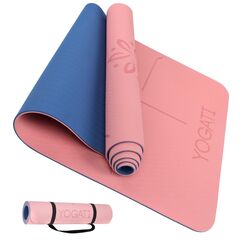 YOGATI Yogamatte rutschfest Schadstofffrei, mit Tragegurt. Yoga Matte mit Ausrichtungslinien für die Körperhaltung. Ideal Yogamatten als Gymnastikmatte, Sportmatte, Fitnessmatte, Jogamatte - Yoga mat