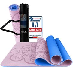 LA MENTE ES MARAVILLOSA - Yogamatte, Gymnastikmatte, TPE-Pilatesmatte | inkl. Tasche und Tragegurt | 183x61 cm Gepolstert für Fitness & Gymnastik, Hautfreundliche (Spirale, Rosa/Blau)