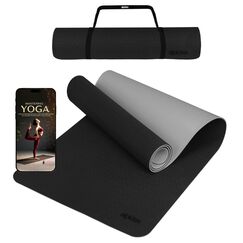 ALPIDEX Yogamatte rutschfest 190 x 61 x 0.6 cm | 190 x 90 x 0.6 cm E-Book Phthalatfreie Fitness TPE Matte Gymnastik Turnen Pilates Sport Yoga Trainingsmatte, Black/Grey, 190 x 90 x 0.6 cm