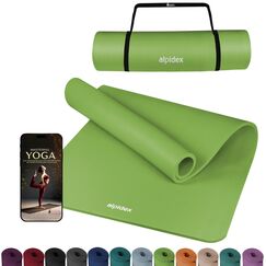 ALPIDEX Yogamatte Extra Dick 1,5 cm Gymnastikmatte 3 Größen E-Book rutschfest Phthalatfrei Fitness Matte Turnen Pilates Sport Physio HIIT Yoga Trainingsmatte Isomatte, Lime, 190 x 80 x 1.5 cm