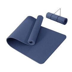 Good Nite Gymnastikmatte Yogamatte Fitnessmatte 10mm Rutschfest Trainingsmatte Sport Turn Matten Pilates Matte Bodenturnmatte Mit Tragegurt 183 x 61 x 1 cm (Marineblau, 183 * 61 * 1 cm)