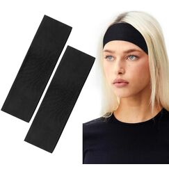 BELEVO Haarband Damen Schwarz, 5 cm Sport Headband Unisex Elastisch Stirnband Damen Dünn Antirutsch Haarbänder Herren Schwarz Headbands Yoga Fitness Laufen Exercise Gym