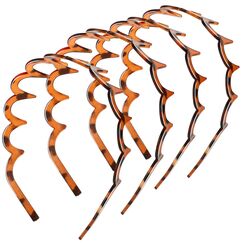 Zickzack Haarreif 4 Stück Haifischzahn Haarkamm Haarband Gewellte Kunststoff Stirnband Make Up Haarreif für Sport Fitness Tägliches für Damen Und Mädchen (Leopard)