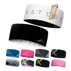 Atmungsaktives Sport Stirnband Damen & Herren - schnelltrocknendes Kopfband zum Wenden - leichtes & elastisches Haarband, winddichtes Schweißband Stirn (schwarz/weiß)