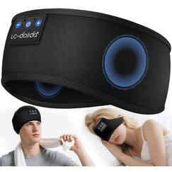 LC-dolida Schlafkopfhörer Bluetooth Stirnband Kopfhörer, Schlafkopfhörer Seitenschläfer Schlaf zum Kopfhörer 15+Std Playtime Schlafstirnband mit HiFi-Stereo für Sport Training,Joggen,Yoga,Reisen