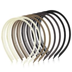 LOPHE Wellen Gezackte Haarreif, 8 Stück Haifischzahn Haarkamm Haarband für Kinder Damen Männer, Gewellte Kunststoff Haarband Rutschfestes Haarreif mit Mehrere Stile