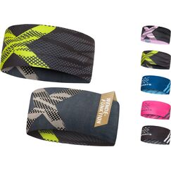 Atmungsaktives Sport Stirnband Damen & Herren - schnelltrocknendes Kopfband zum Wenden - leichtes & elastisches Haarband, winddichtes Schweißband Stirn (neon/grau)