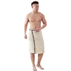 JIAHG Saunakilt Herren, verstellbar Saunahandtuch Duschtuch mit Druckknöpfe, Große Schnelltrockend Saunatuch Saunarock Saunasarong, 70 x 140 cm