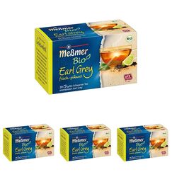 Meßmer Bio Earl Grey (aromatisiert) | frisch-pikant | 20 Teebeutel | Vegan | Glutenfrei | Laktosefrei (Packung mit 4)