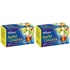 Meßmer Apfel-Limette I 20 Teebeutel I Vegan I Glutenfrei I Laktosefrei (Packung mit 2)