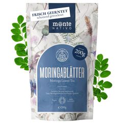 Moringa Tee Monte Nativo (200g) - Schonend geschnitten und getrocknet - 100% natürlich und ohne Zusatzstoffe - Aromatischer Kräutertee für einen köstlichen Aufguss