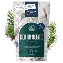 Kiefernadeltee Monte Nativo (300g) - Kiefernnadeln schonend getrocknet duft-intensiv - 100% natürlich und ohne Zusatzstoffe - Aromatischer Kräutertee für einen köstlichen Aufguss