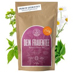 Frauentee Monte Nativo (150g) – Kräutertee aus Himbeerblättern, Frauenmantel, Brennnessel, Melisse, Schafgarbe, Kamille, Hagebutten, Hibiskus, Lavendel & weitere Kräutern – Aromatische Frauen Tee lose