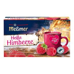 Meßmer Heiße Himbeere | Früchtetee mit Himbeer-Aroma | 20 Teebeutel | fruchtig & süß | ideal für kalte Tage