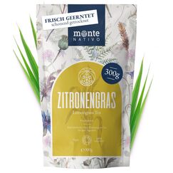 Zitronengras Tee Monte Nativo (300g) - Lemongrass schonend getrocknet - 100% natürlich und ohne Zusatzstoffe - Aromatischer Kräutertee für einen köstlichen Aufguss