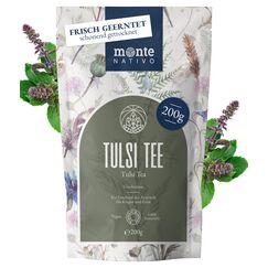 Tulsi Tee Monte Nativo (200g) - Holy Basil schonend getrocknet - 100% natürlich und ohne Zusatzstoffe - Aromatischer Kräutertee für einen köstlichen Aufguss