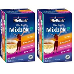Meßmer Wohlfühltee Mixbox | 20 Teebeutel | 5x Energie | 5x Geborgenheit | 5x Entspannung | 5x Schlaf schön | ein Mix aus Kräutertees der Meßmer Wohlfühlrange (Packung mit 2)