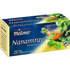 Meßmer Nanaminze 25 Teebeutel Vegan Glutenfrei Laktosefrei, Minze, 43.75 g