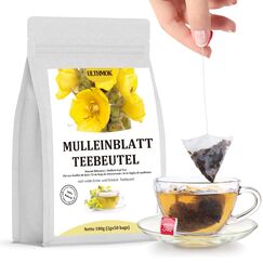 Premium Mullein Tea Königskerzenblatt Tee, 50 Teebeutel. Mullein Leaf Tea Zur Lungenreinigung und Unterstützung der Atemwege, ohne Zusatzstoffe und koffeinfrei.…