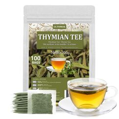 Thymian Tee, Kräutertee, natürliches Thymianblatt, Thymian Getrocknet vegan, 100 Teebeutel