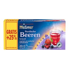 Meßmer Ländertee Nordische Beeren | Vorteilspackung 20+5 Teebeutel |Früchtetee mit Beeren-Aroma | beerig-süß