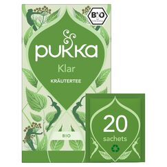 Pukka | Bio Kräutertee "Klar" | Fenchel, Aloe Vera, Pfefferminze, Löwenzahn und Brennnessel | Tee für ein inneres Strahlen | 1er Pack | 20 Teebeutel