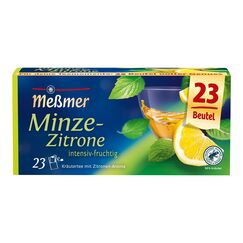 Meßmer Minze-Zitrone | 23 Teebeutel | Intensiv-frisch | Vegan | Glutenfrei | Laktosefrei
