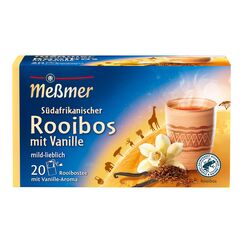 Meßmer Ländertee Südafrikanischer Rooibos mit Vanille | 20 Teebeutel | mild-lieblich mit Vanille-Aroma