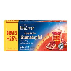 Meßmer Ländertee Ägyptischer Granatapfel | Früchtetee mit Granatapfel-Aroma | Vorteilspackung 20+5 Teebeutel
