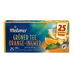 Meßmer Grüner Tee Orange Ingwer | 25 Teebeutel | Vegan | Glutenfrei | Laktosefrei