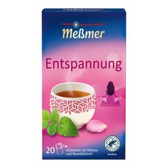 Meßmer ENTSPANNUNG | Kräutertee mit Melisse & Rosenblütenöl | 20 Teebeutel | sanft-blumiger Geschmack