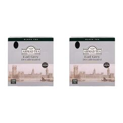 Ahmad Tea - Earl Grey ohne Koffein - Koffeinfreier Schwarztee mit Bergamotte - Einzeln Verpackte, Aromaversiegelte Teebeutel mit 2g Tee pro Portion - 100 Teebeutel mit Band (Packung mit 2)