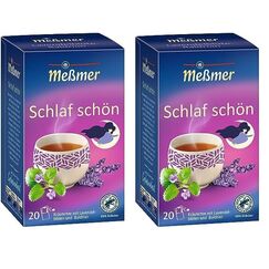Meßmer SCHLAF SCHÖN | Lavendelblüte - Baldrian | 20 Teebeutel | Vegan | Glutenfrei | Laktosefrei (Packung mit 2)