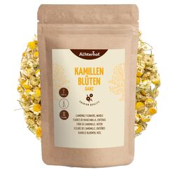 Kamillenblüten getrocknet lose 100g | ganze Kamillenblüten getrocknet | Kamillentee aus Blüten-Köpfen | 100% natürlich | leicht bitterer und milder Geschmack | vom Achterhof
