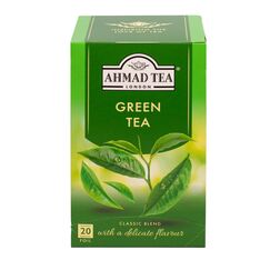 Ahmad Tea - Green Tea - Grüner Tee - Einzeln Verpackte, Aromaversiegelte Teebeutel mit 2g Tee pro Portion - 20 Teebeutel mit Band
