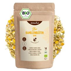 Kamillenblüten getrocknet Bio lose 500g | ganze Kamillenblüten getrocknet | in Bio-Qualität | Kamillentee aus Blüten-Köpfe | 100% naturürlich | leicht bitterer und milder Geschmack | vom Achterhof