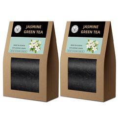 HANFANGLING Jasmin Grüner Tee,2 Stück,Natürliches Loses Blatt,Kurbelt den Stoffwechsel An,Baut Angst und Stress Ab,Reguliert den Blutzucker,Fördert die Verdauung und Frischer Atem,Geschenktee