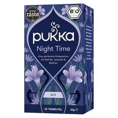 Pukka | Bio-Kräutertee „Night Time“ | Kamille, Lavendel, Lindenblüten und Baldrian | 20 Teebeutel