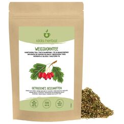 IDDA Herbal Weißdorn Tee 250g, Weißdornkraut getrocknet und geschnitten, Weissdorn Tee, Kräutertee