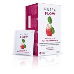 Nutra Tea NUTRAFLOW, Nieren und Blasentee zur Unterstützung bei Blasenentzündung, trägt zur Ausscheidungsfunktion der Nieren bei, 40 wiederverwendbare Teebeutel, Kräutertee mit Cranberry & Acerola